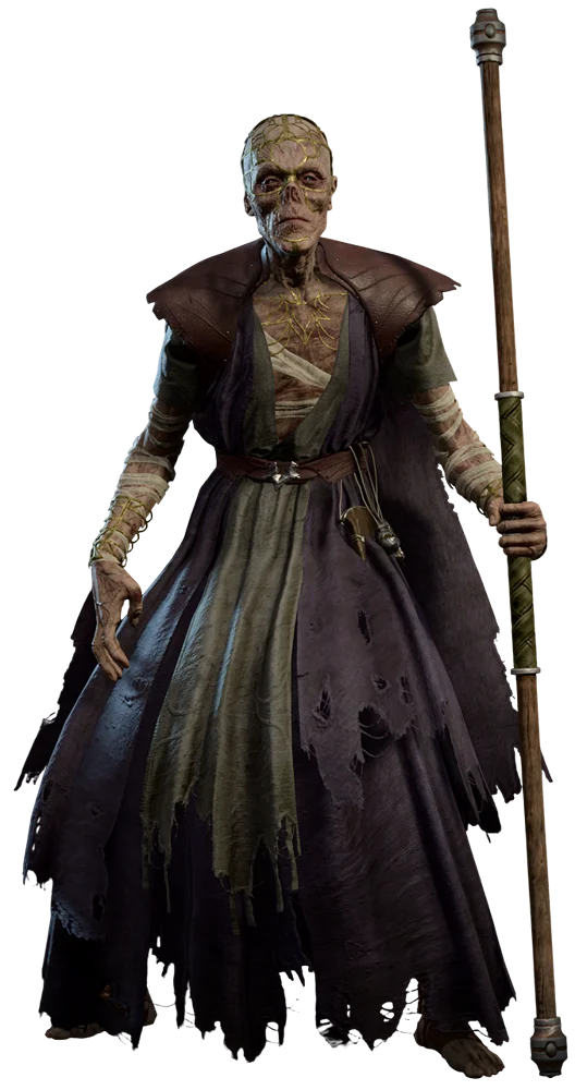 Withers, the undead figure who respecs characters for 100 gold and resurrects the dead for 200 in Baldur's Gate 3.