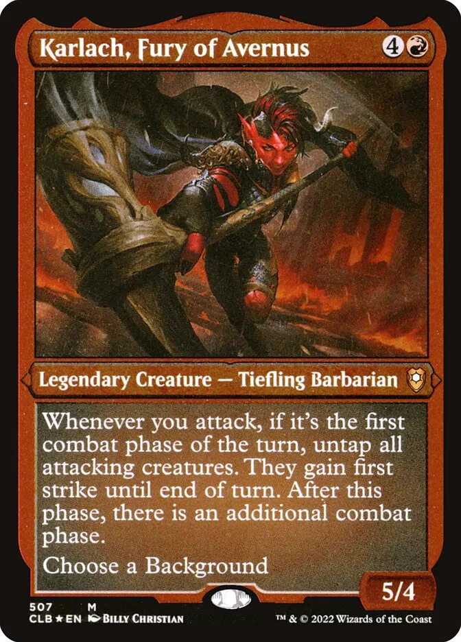 Karlach, the tiefling Barbarian companion in Baldur's Gate 3 — Barbarians roll a d12 hit die and gain Rage at level 1.