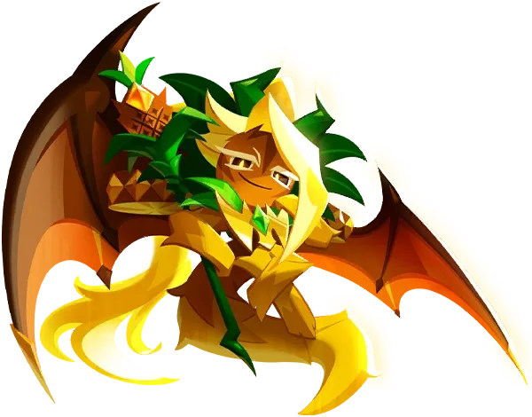 Ananas Dragon Cookie's illustration from Cookie Run: Kingdom, the Dragon-rarity Magic Cookie released July 2, 2026 that this toppings build guide covers.