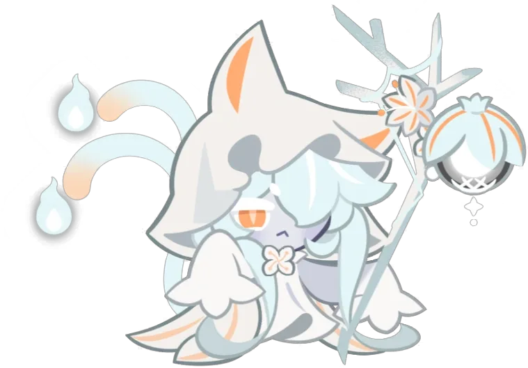 Asphodel Cookie in her default battle pose, the Epic Grass-element Bomber added in the Tartrus of Oblivion update.