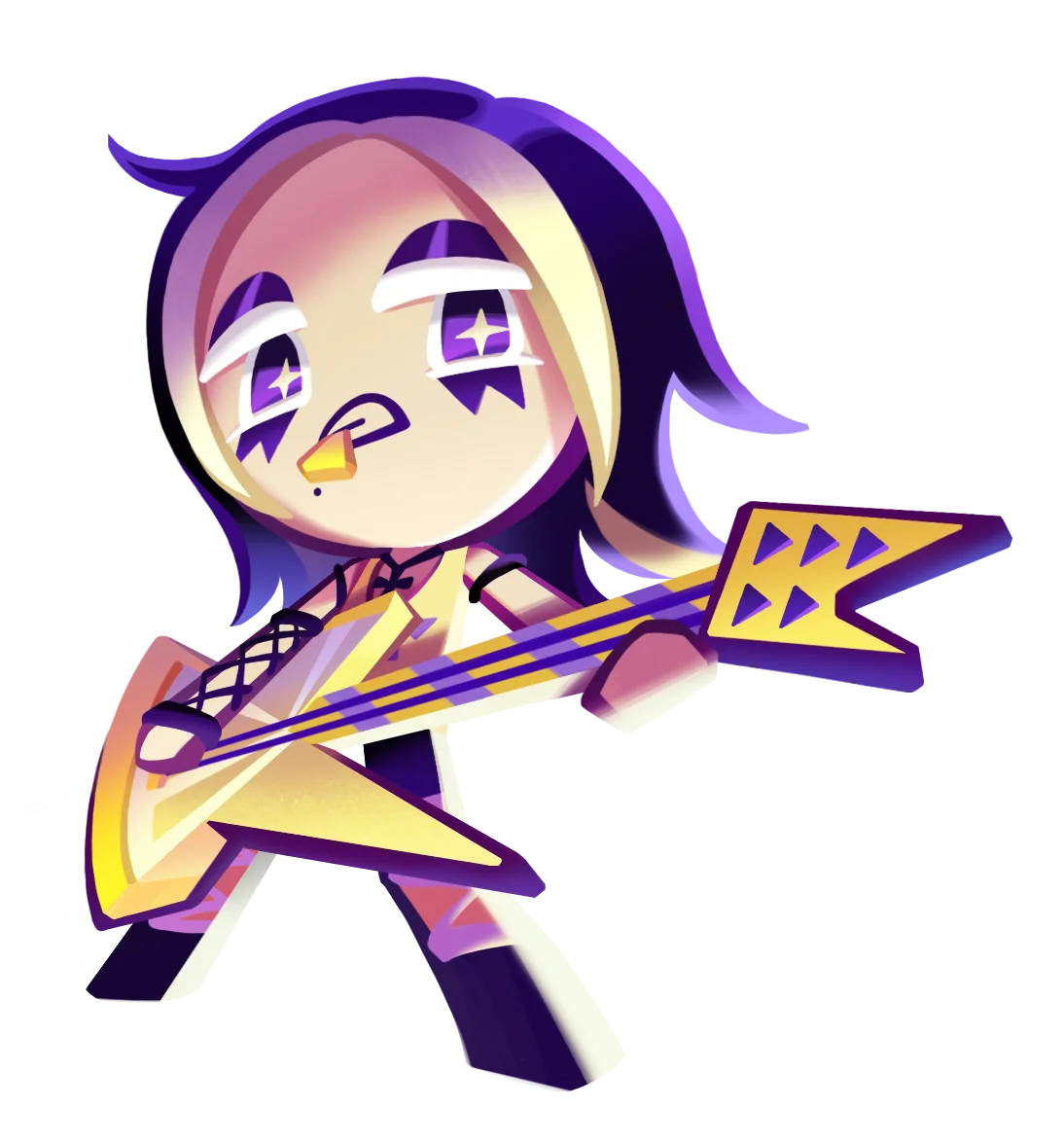 Black Lemonade Cookie official illustration, the Epic Electricity-type Bomber cookie this Cookie Run: Kingdom toppings build covers.
