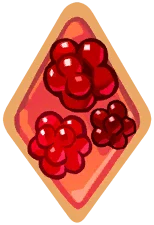 A Searing Raspberry topping icon in Cookie Run: Kingdom, the ATK topping for Black Lemonade Cookie's damage build.