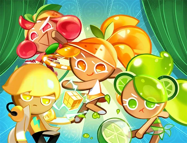 The Citrus Squad's Summer Sniffles Bond illustration from Cookie Run: Kingdom, the only Bond released in version 6.7 or later.