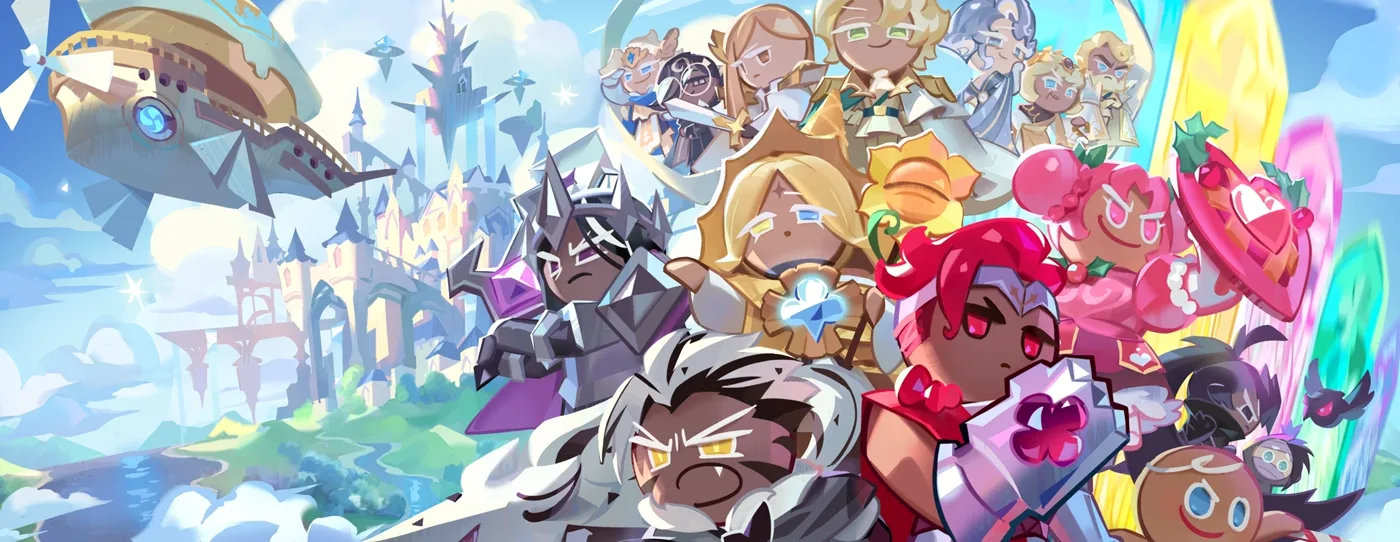 The Cookie Odyssey banner art from Cookie Run: Kingdom, the Crème Republic storyline that gates Legend of the Red Dragon.