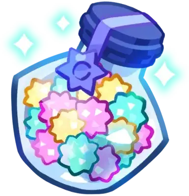 A large EXP Star Jelly icon from Cookie Run: Kingdom, the leveling item this guide breaks down by EXP value.