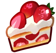 The Strawberry Cake good from Cookie Run: Kingdom's Maison du Cake, another Golden Wish candidate.