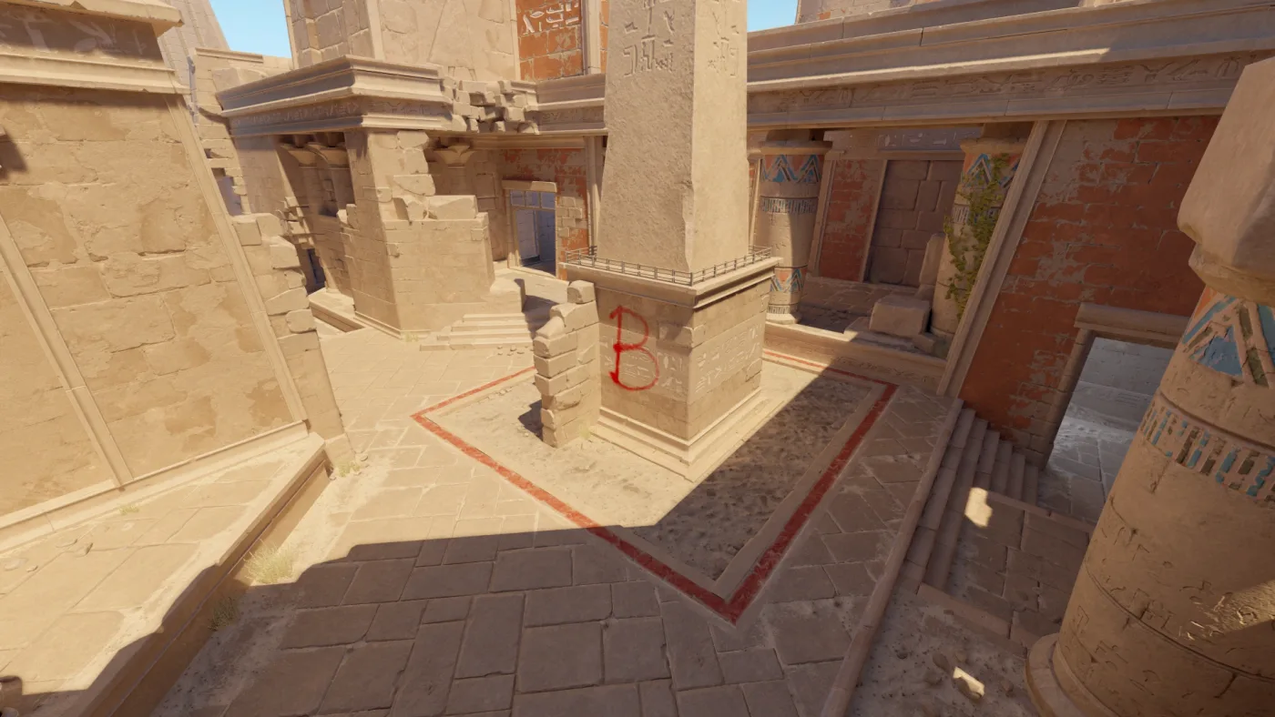 An overview of de_anubis in Counter-Strike 2, showing the sandstone ruins and canal of the map that re-entered the Active Duty pool on January 21, 2026.