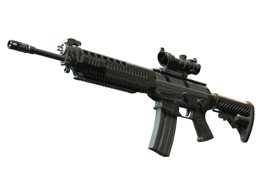 The CS2 SG 553 inventory render, the $3,000 scoped Terrorist rifle with 100% armor penetration