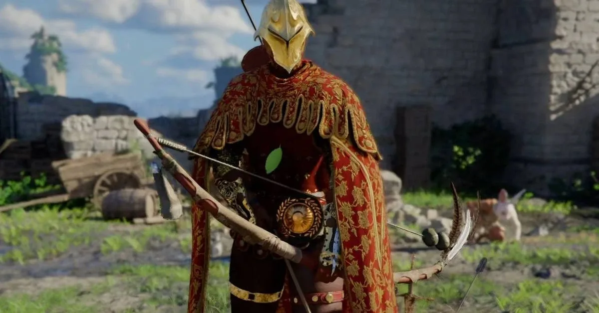 A Crimson Warden, one of the armored enemy types that drops gear and cores in Crimson Desert.
