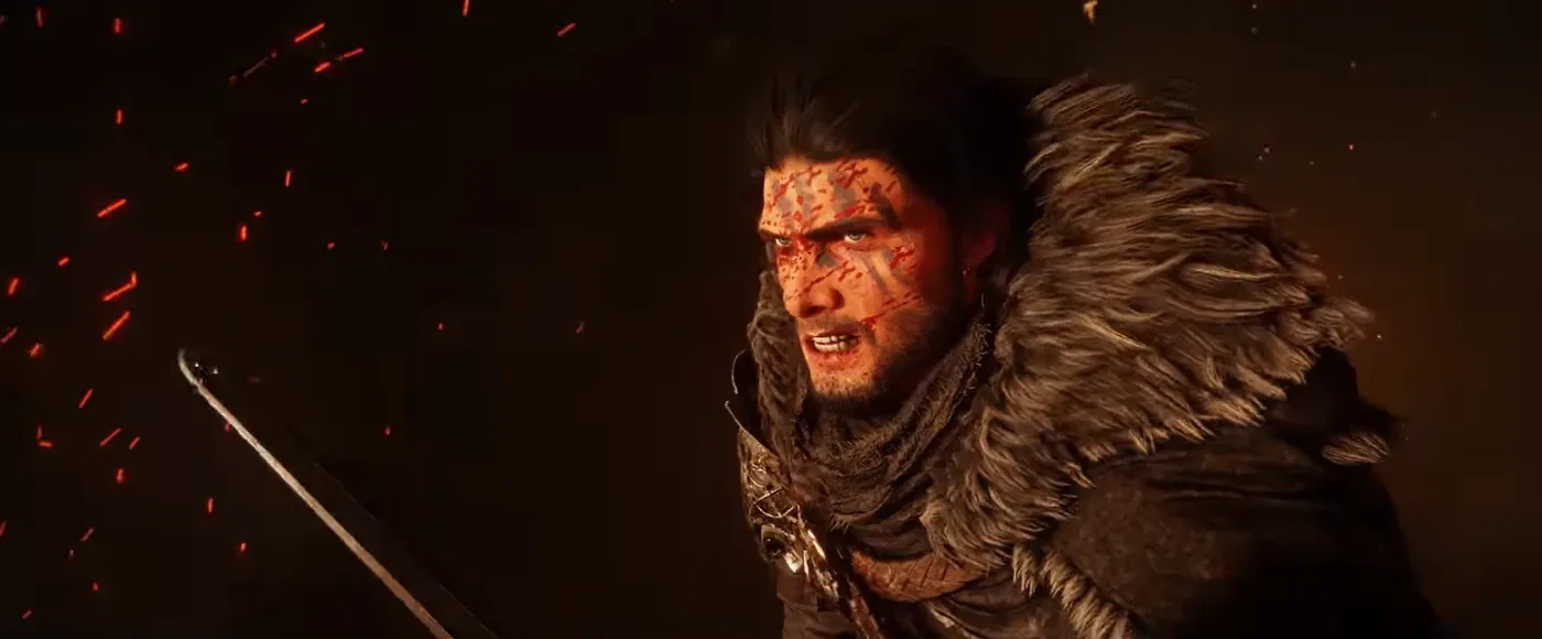 Kliff clashing with an enemy in a Crimson Desert combat cinematic