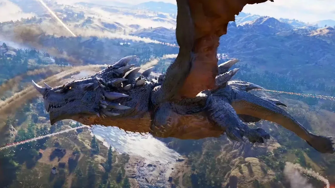 Blackstar, the dragon mount unlocked in Chapter 11 of Crimson Desert