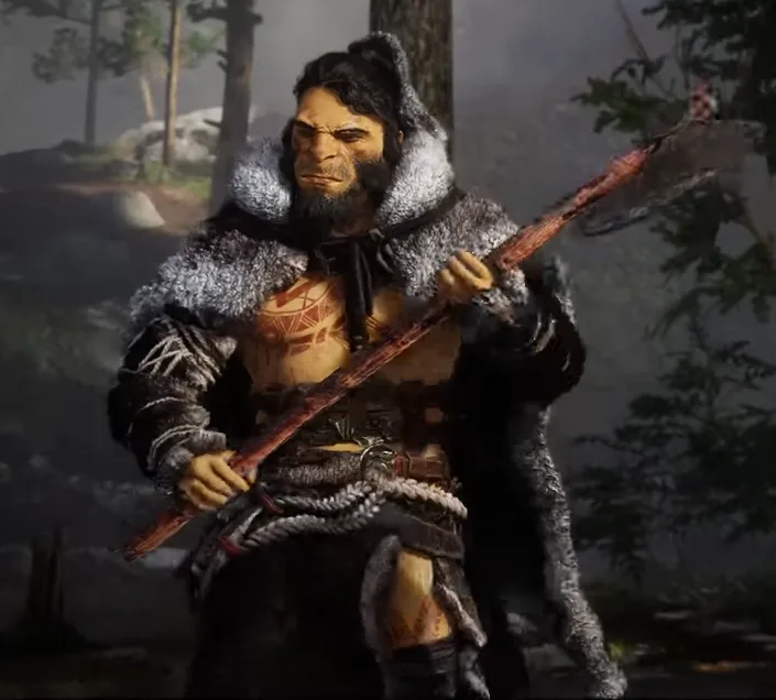 Concept art of a mercenary warrior from Crimson Desert