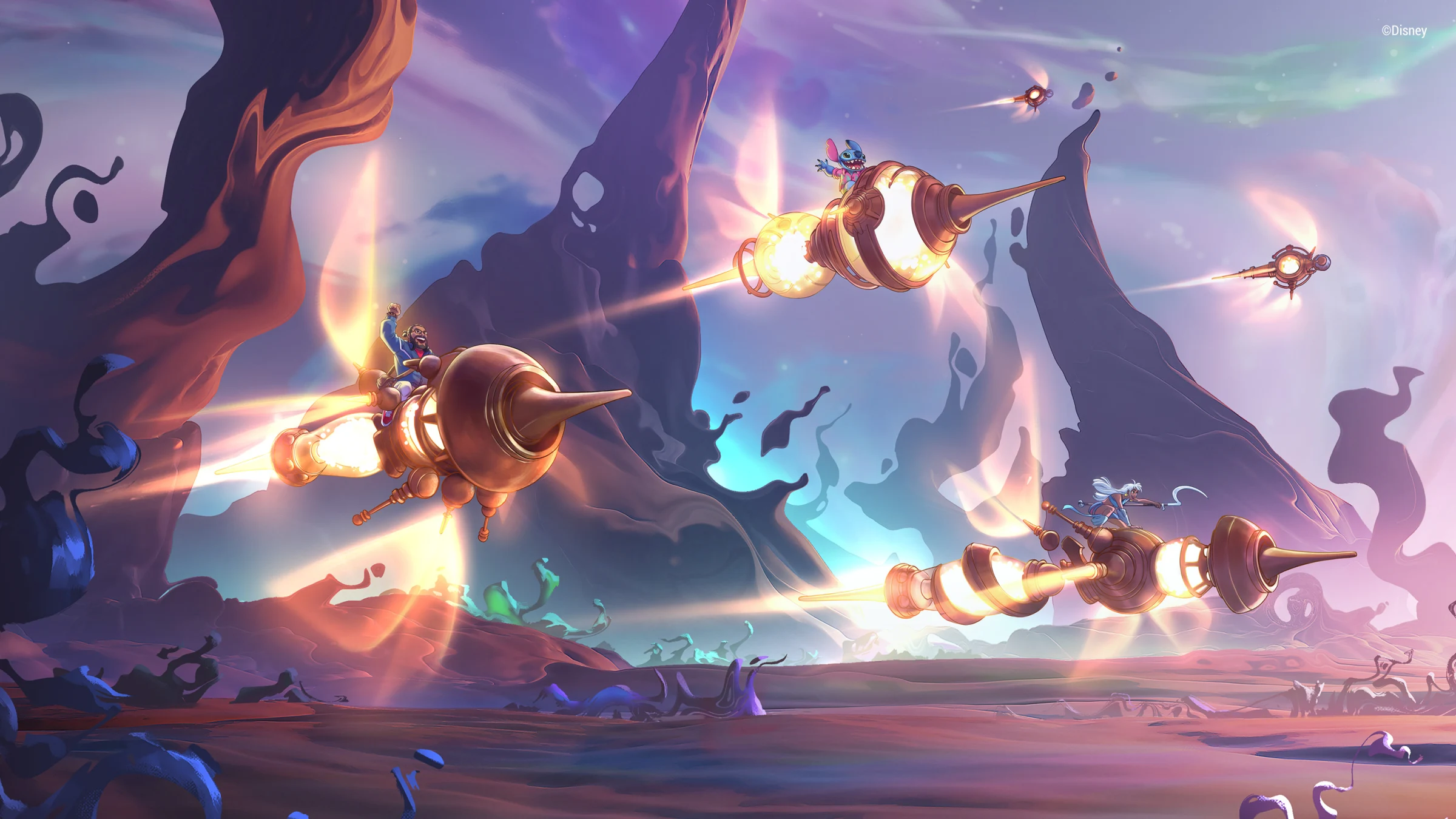 Disney Lorcana key art showing Illumineers channeling ink, the magic that powers every card play in the game.