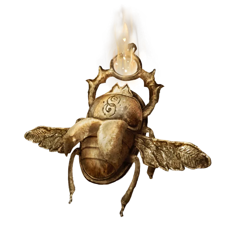 The Gold Scarab talisman icon from Elden Ring, which increases runes obtained from defeated enemies by 20 percent.