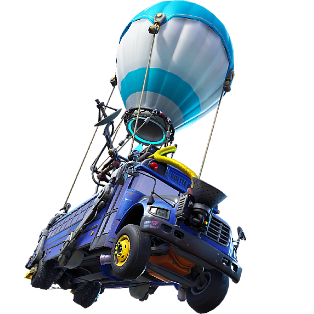 The Fortnite Battle Bus, the flying vehicle whose flight path decides where every drop begins.