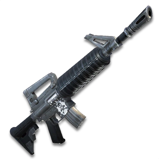 A Fortnite Assault Rifle — steady tracking weapons benefit from slowdown at close and medium range.
