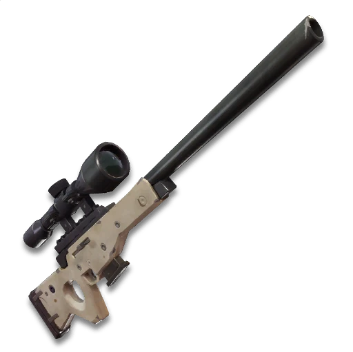 A Fortnite Bolt-Action Sniper Rifle — long-range precision weapons get almost nothing from aim assist.
