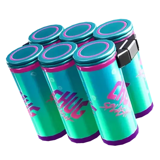 A Fortnite Chug Splash, the throwable splash heal that tops up health and shield without forcing you to stand still.