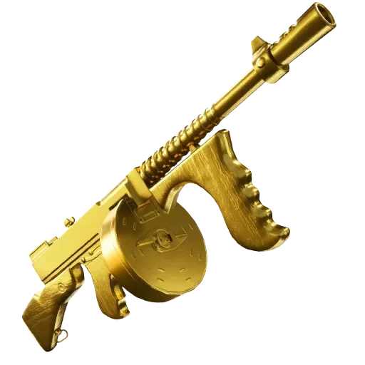 Midas' Drum Gun, the gold mythic assault weapon dropped by the Midas boss in Fortnite Chapter 2 Season 2 — the poster child for boss-held mythic weapons.