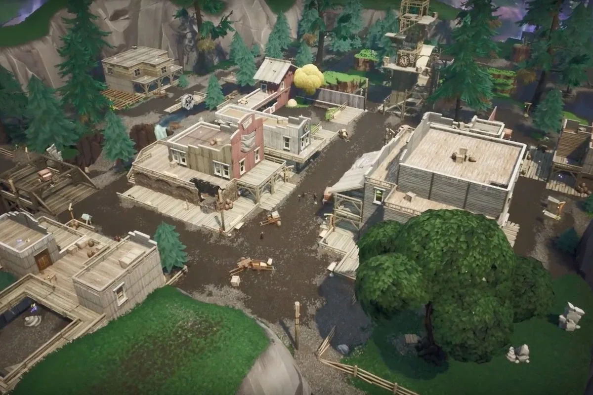 Tilted Town, the Wild West reskin of Tilted Towers and one of the Rift Zones in Fortnite OG Season X, where building and breaking structures is disabled.