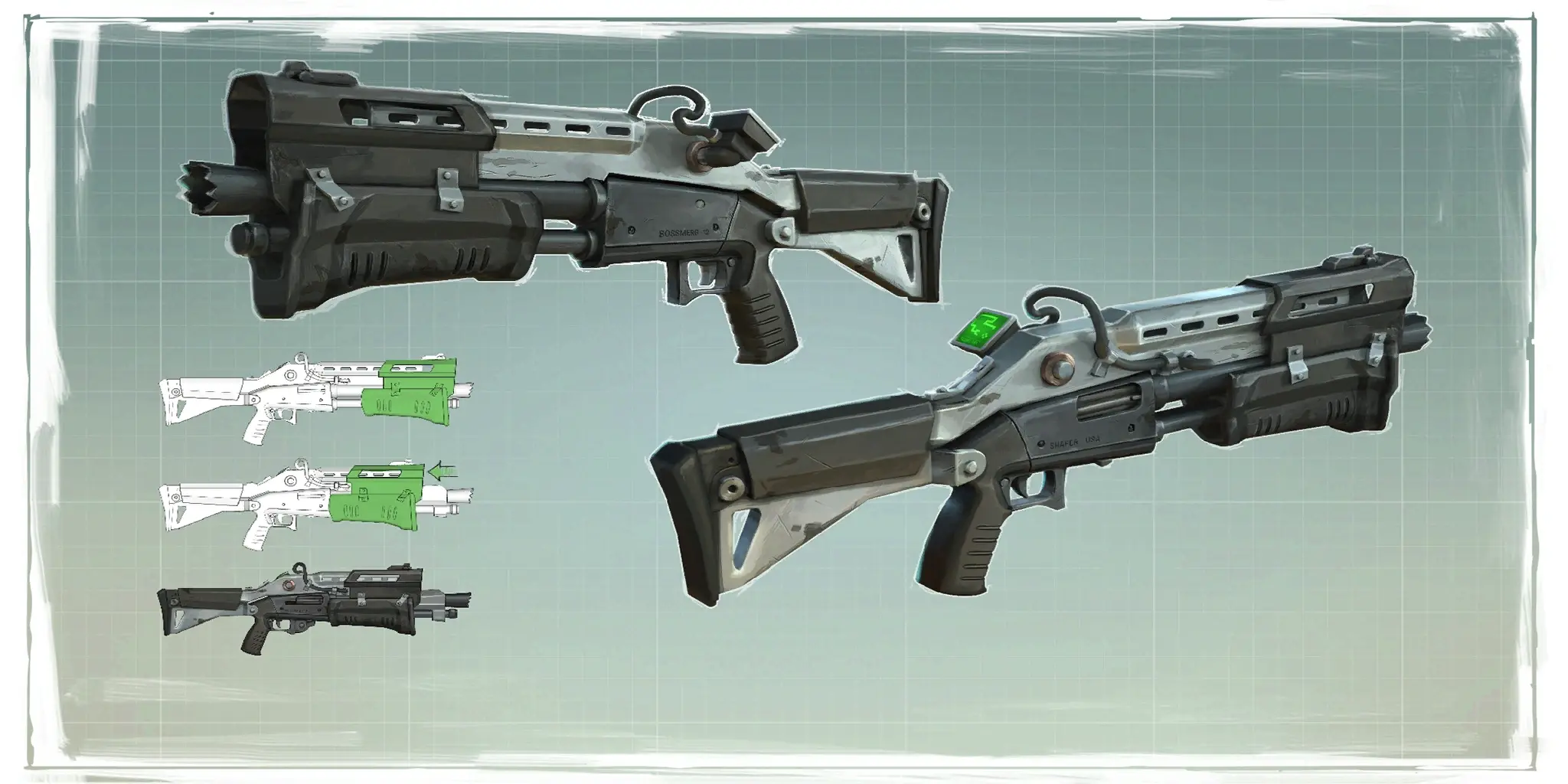 The Fortnite Tactical Shotgun loading-screen art, the fast, forgiving shotgun that rewards volume over a single flick.