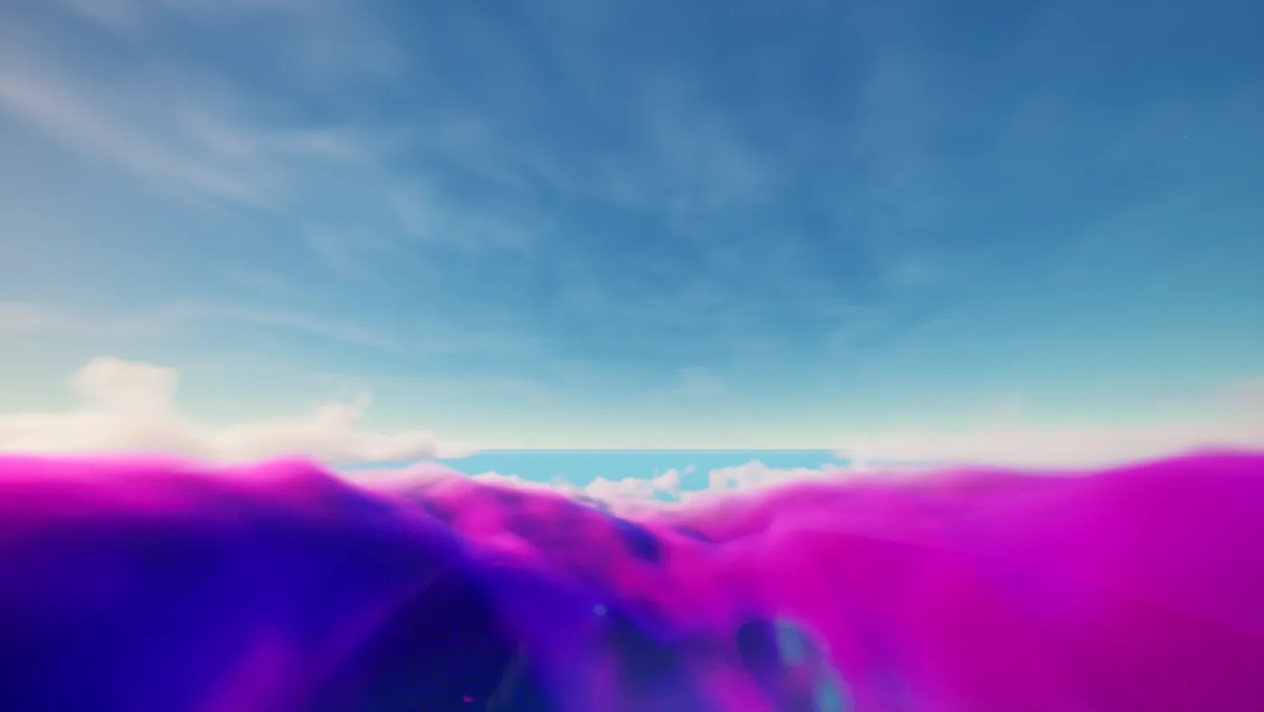 The Fortnite storm wall seen from above the cloud layer, showing the boundary between the safe zone and the storm.
