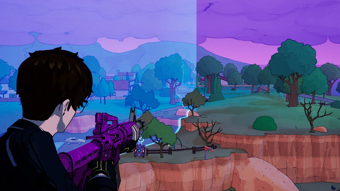 The Fortnite storm closing over open ground — tunneling is how you cross that ground under fire without dying.