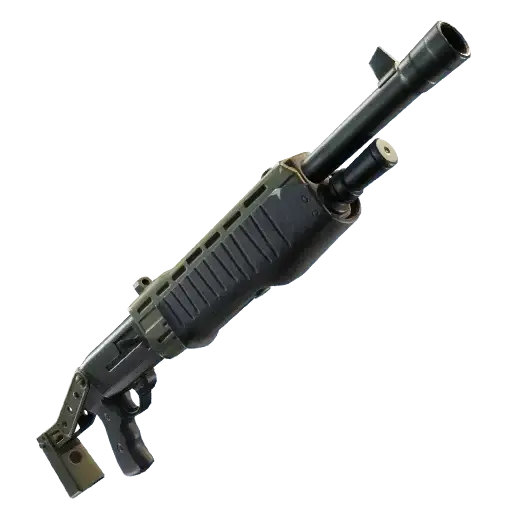 A Fortnite pump shotgun — close-range build fights are won by shooting the gap, not the wall.