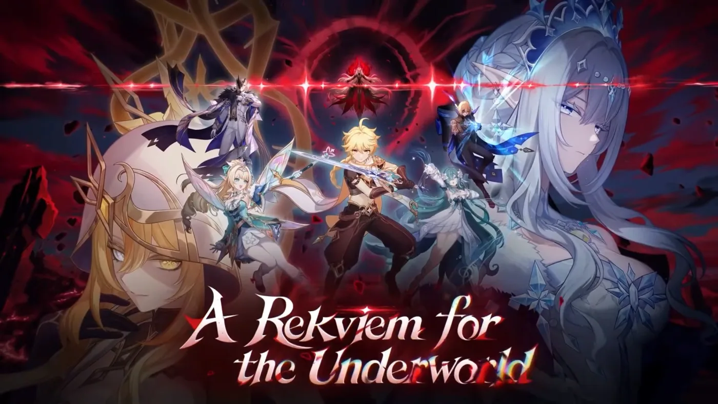 Official splash art for Genshin Impact Version 7.1, "A Rekviem for the Underworld," released ahead of the September 23, 2026 launch.