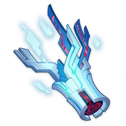 The Twisted Withered Branch item icon: a pale ice-blue, branch-like shard with jagged blue spikes veined in red and a red circular sigil at its base.