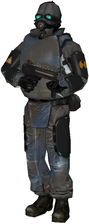 An Overwatch soldier, the Combine's standard transhuman infantry unit.