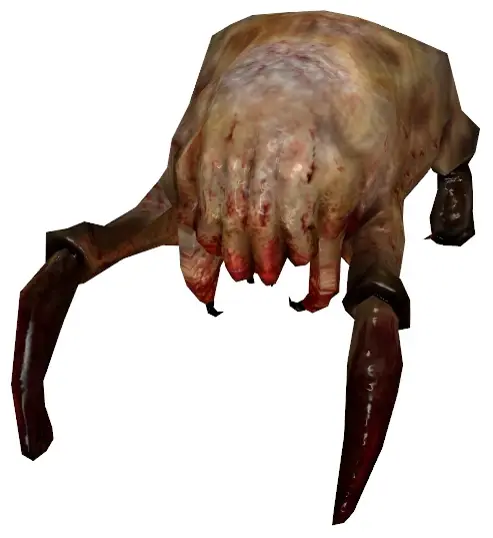 A standard headcrab, the enemy the gravity gun and crowbar handle most efficiently.