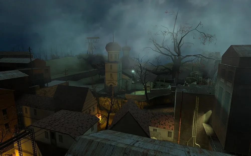 The Ravenholm skyline. The block of commentary filenames named for this chapter runs 26 nodes.