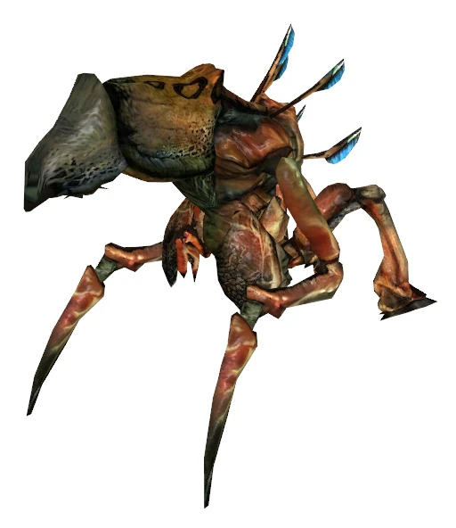 An Antlion Guard, the massive armored antlion variant that guards the nests and drops the bugbait pheropod when killed.