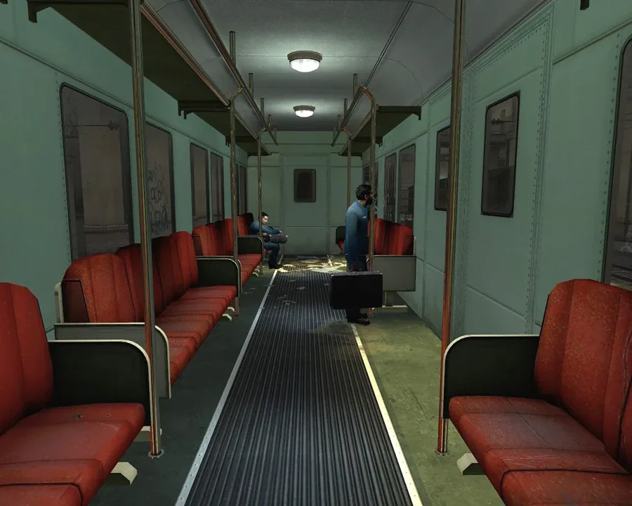 The view from the train arriving in City 17, the opening moment of d1_trainstation_01 where every Half-Life 2 speedrun timer starts.