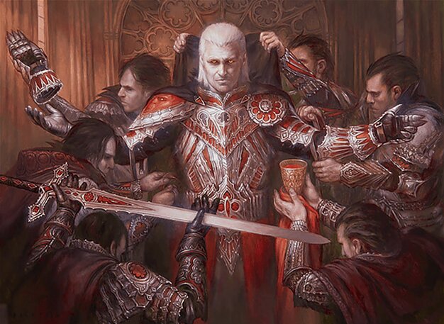 Edgar Markov, the Mardu vampire legend whose eminence ability makes a Vampire token whenever you cast another Vampire, even from the command zone.