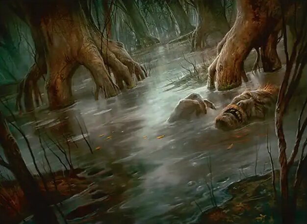 Bojuka Bog, the black Commander utility land that exiles a target player's graveyard when it enters the battlefield.