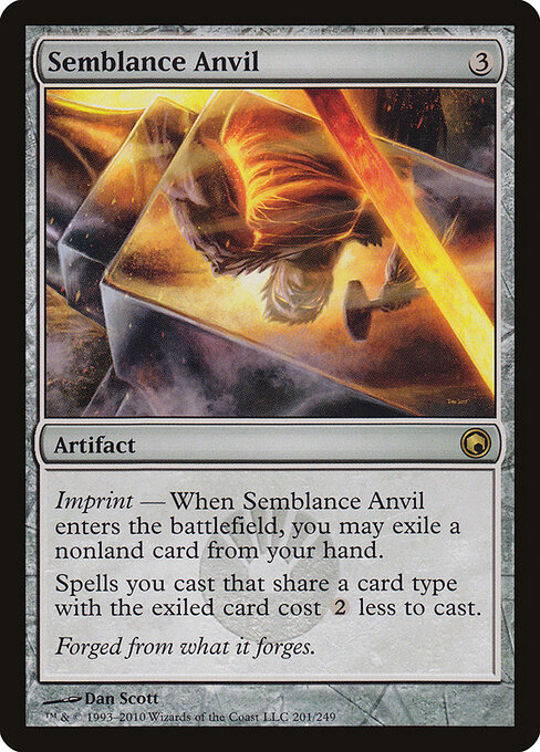 Semblance Anvil, the artifact that imprints a card and reduces spells sharing its type by two mana