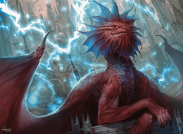 Niv-Mizzet, Parun, the blue-red Izzet dragon — an icon of the spells-matter two-color guild identity.