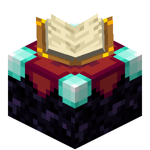 A Minecraft enchanting table, where you spend levels and lapis lazuli to roll enchantments onto gear.