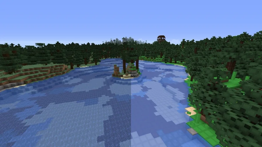 A comparison of different Minecraft block textures side by side, showing how a texture pack changes the look of the same blocks.