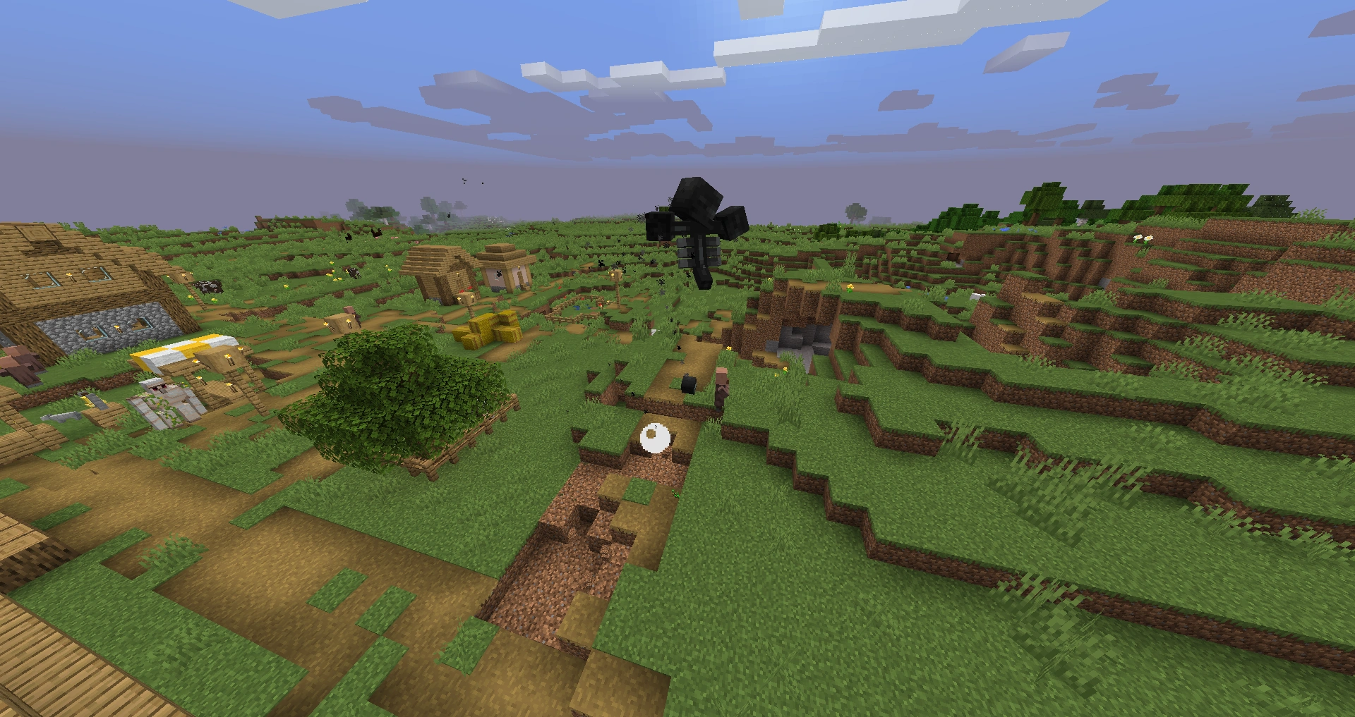 The Wither, the three-headed flying boss of Minecraft, firing skull projectiles — a boss you summon yourself for its nether star drop.