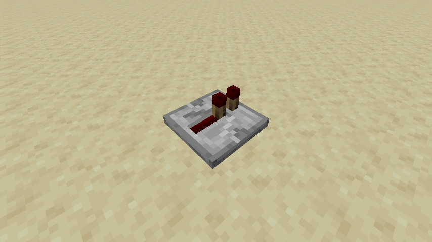 A Minecraft redstone repeater, the component that boosts a signal back to full strength and adds delay.