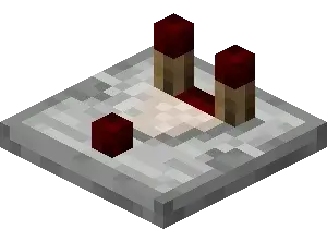 A Minecraft redstone comparator — reads container fullness and outputs an analog 1-15 signal, the core of every item sorter.