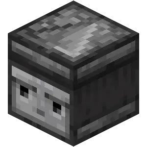 A Minecraft observer block — it fires a 2-game-tick pulse out its back face whenever the block it faces changes.