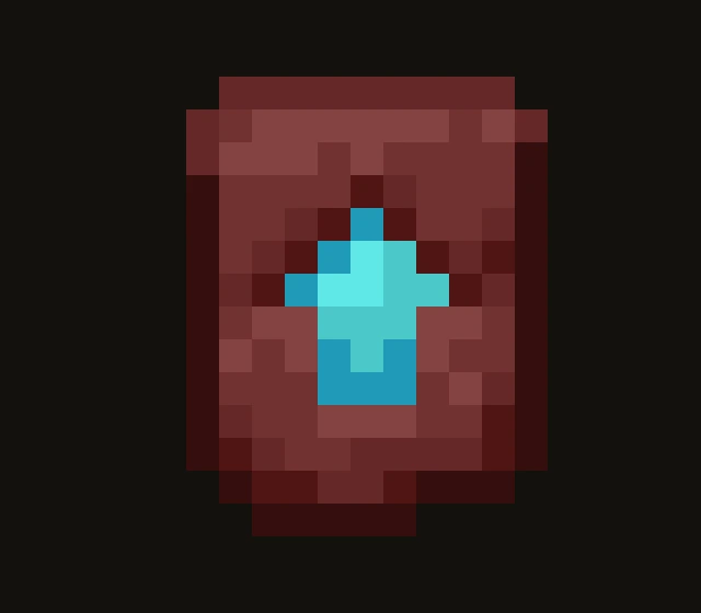 The Minecraft netherite upgrade smithing template item, required to upgrade diamond gear to netherite.