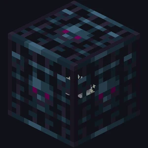 A Minecraft silverfish spawner in a stronghold end portal room