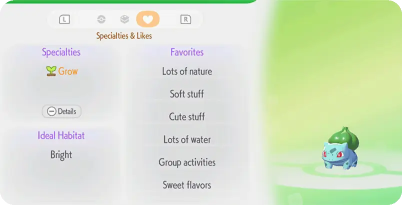 A Pokopia tip screen explaining that placing things Pokemon like raises their comfort in a habitat.