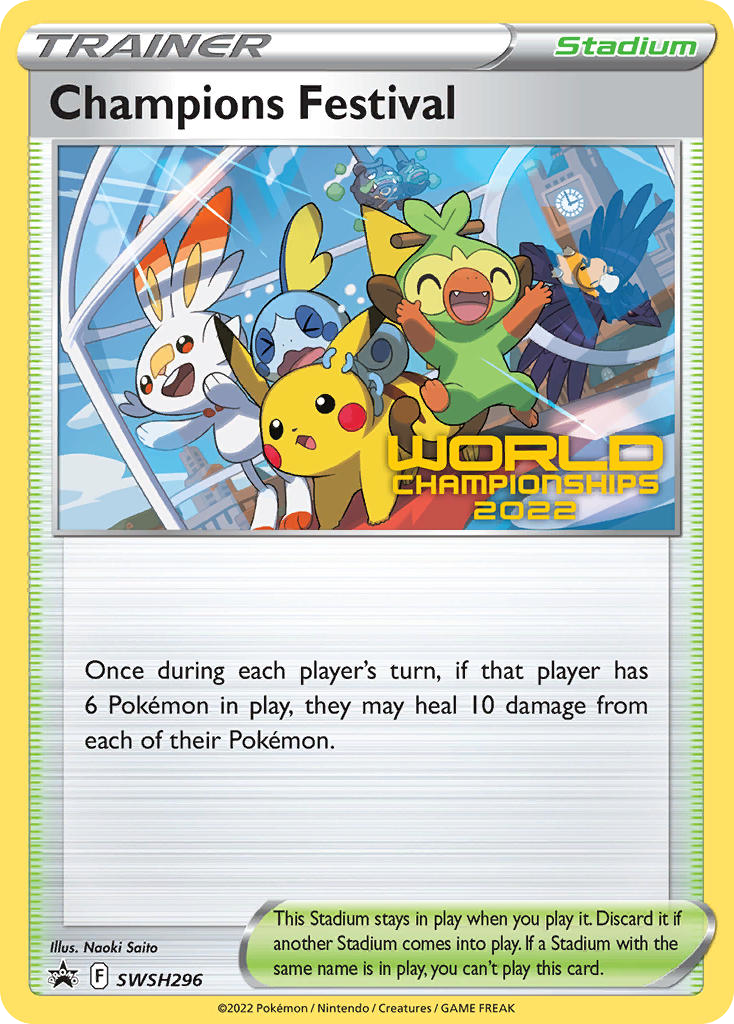 Champions Festival SWSH296, the Black Star promo handed to attendees of the 2022 Pokemon World Championships - the closed circuit Gen Con is deliberately not part of.
