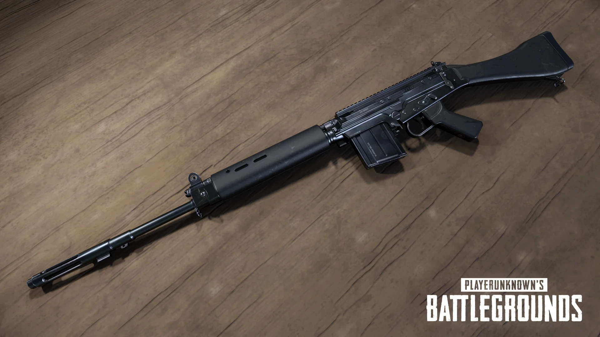 The SLR, PUBG's top world-spawn DMR — a hard-hitting 7.62mm marksman rifle with fast semi-auto follow-up shots and the apex of the ground-loot ranking.